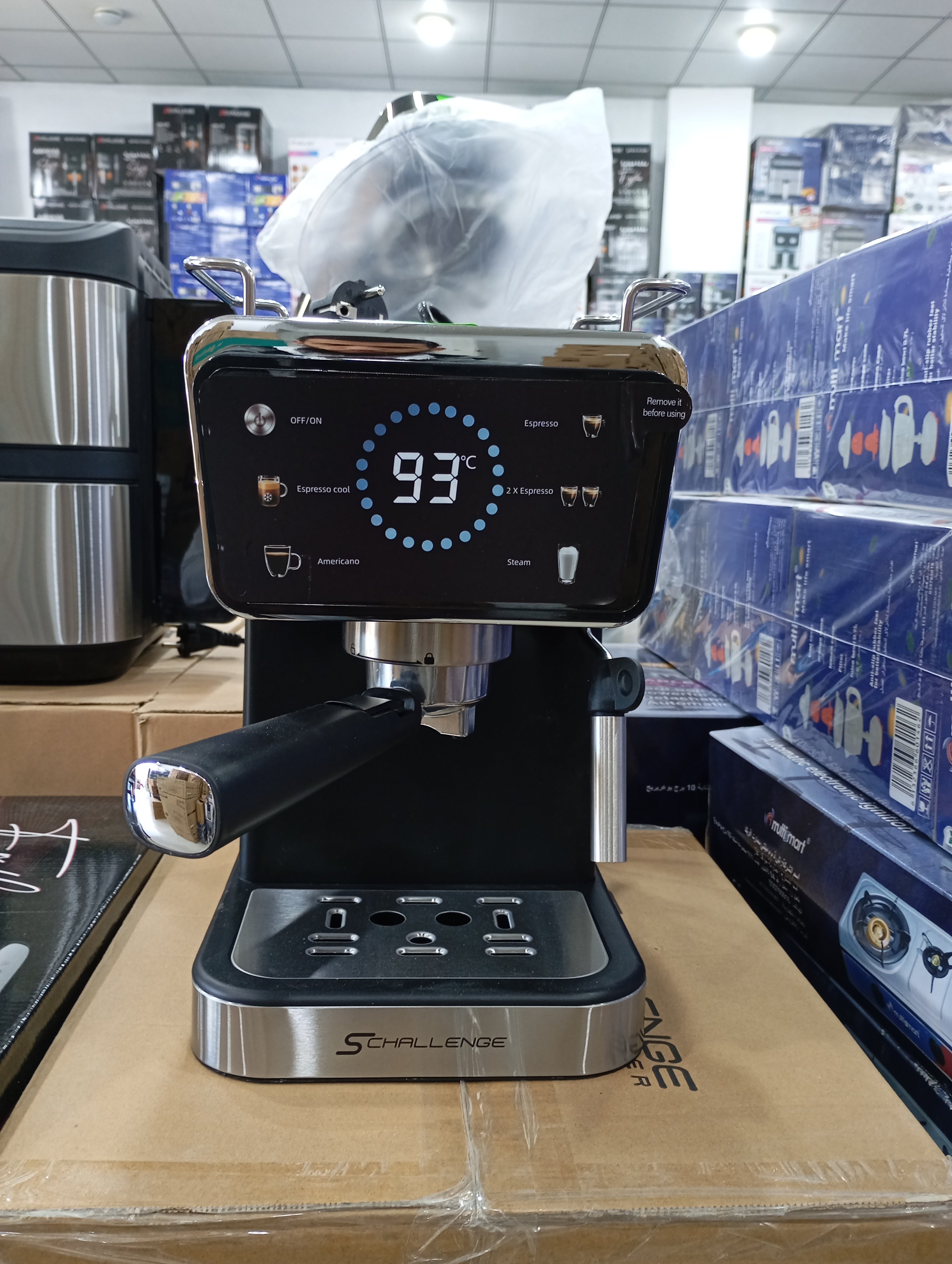 ماكينة تحضير القهوة إسبرسو 20 بار بشاشة لمسية – Schallenge (سعة 1.5 لتر – 1350 واط)